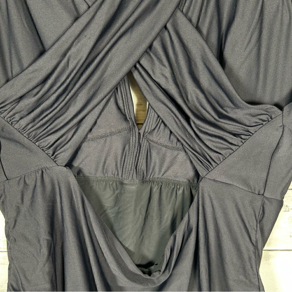 Anthropologie Zinnia Padded Plunge One Piece Swimsuit Sleeveless Black Size 2X - Picture 7 of 10